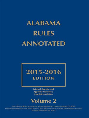 cover image of Alabama Rules Annotated